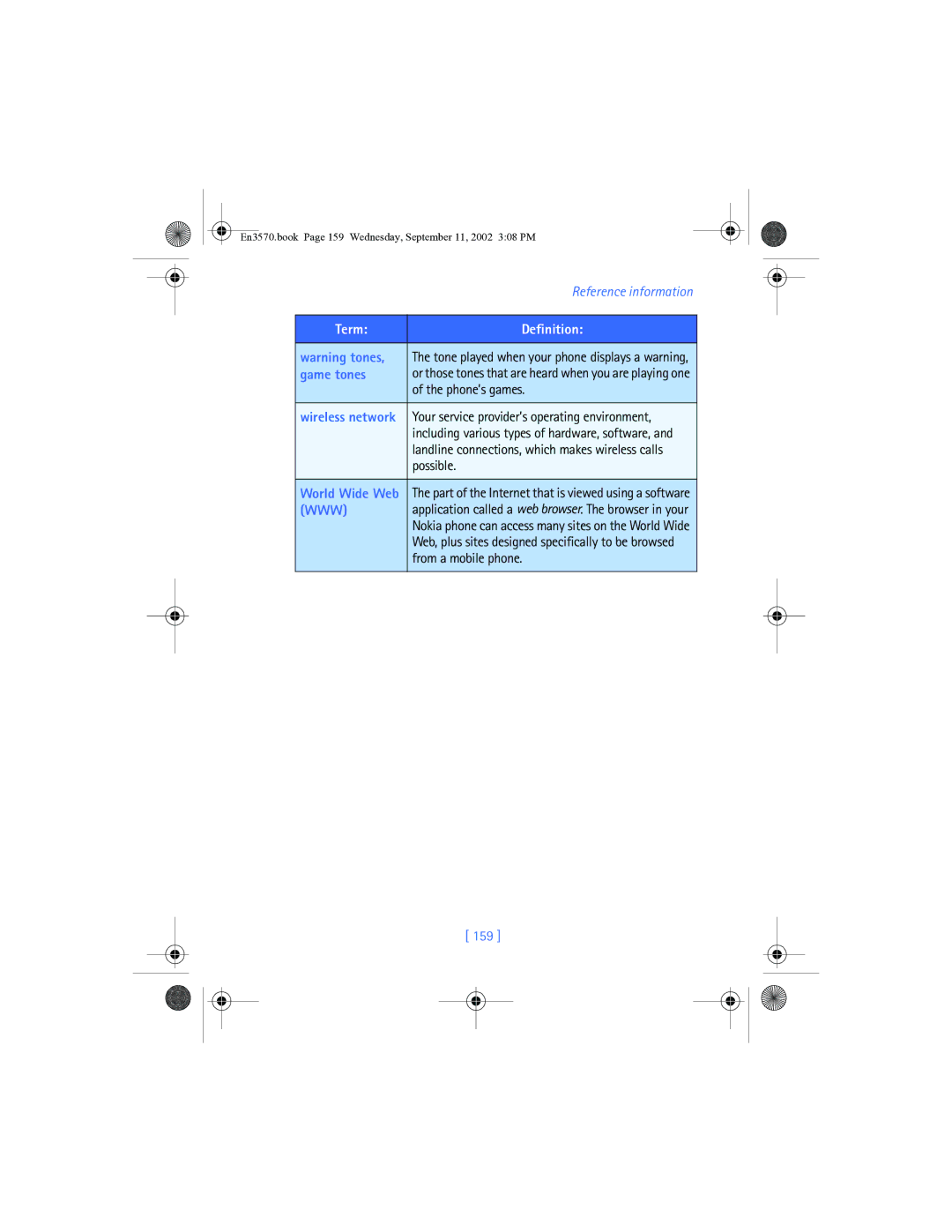 Nokia 3570 manual Phone’s games, Possible, From a mobile phone, 159 