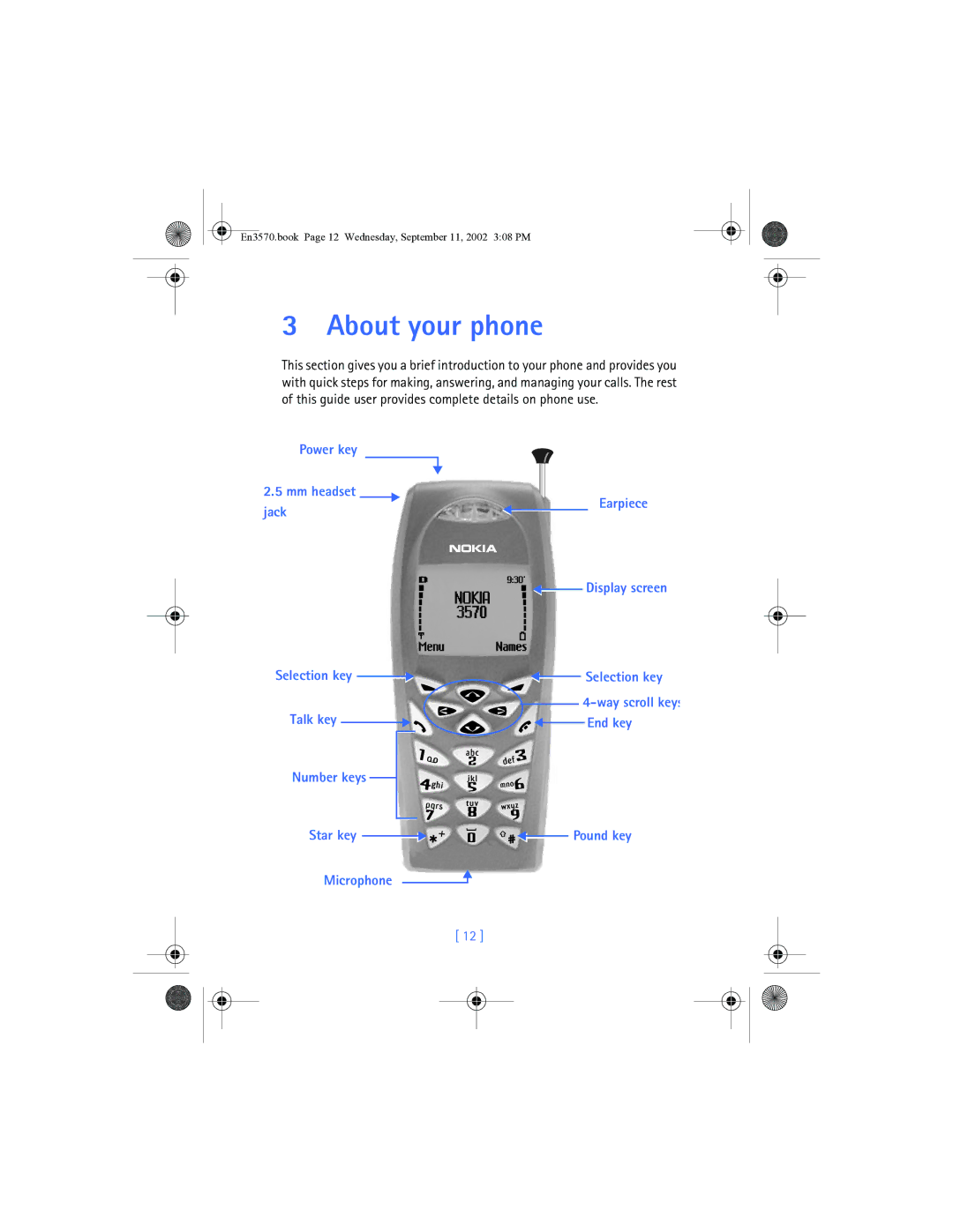 Nokia 3570 manual About your phone 