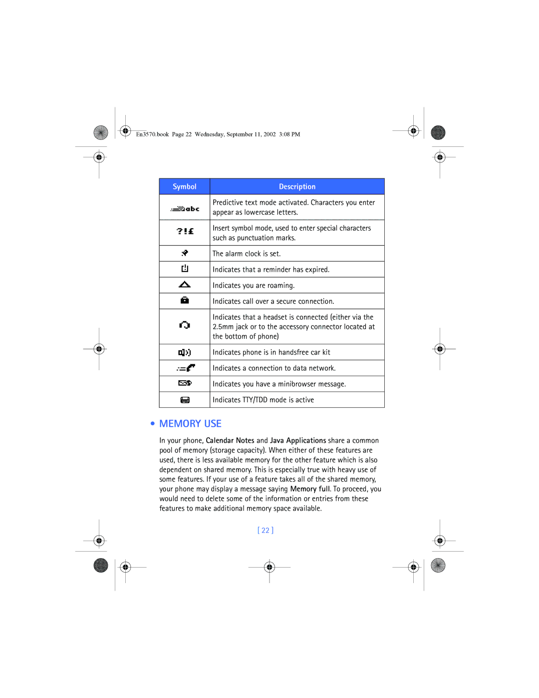 Nokia 3570 manual Memory USE 