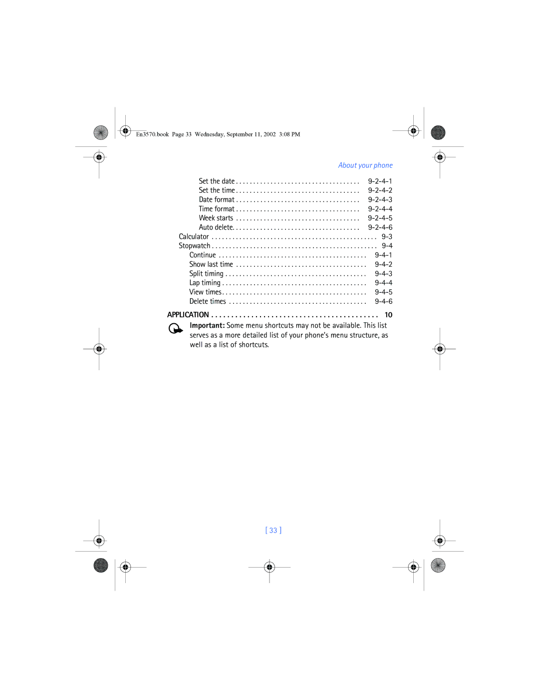 Nokia 3570 manual Application 