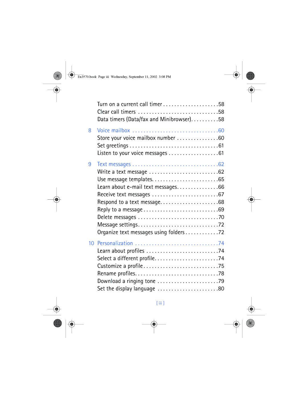 Nokia manual En3570.book Page iii Wednesday, September 11, 2002 308 PM 