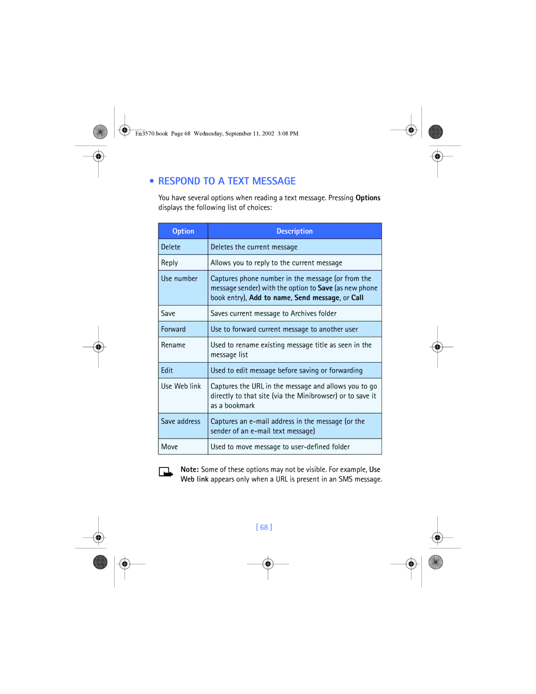 Nokia 3570 manual Respond to a Text Message 