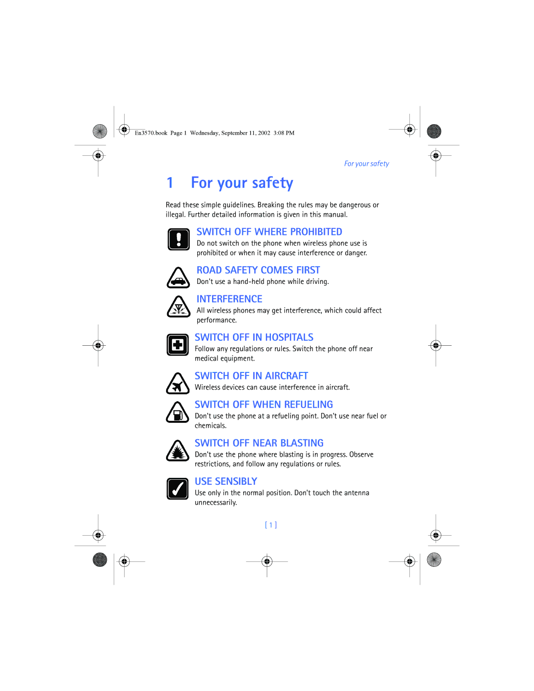 Nokia 3570 manual For your safety 