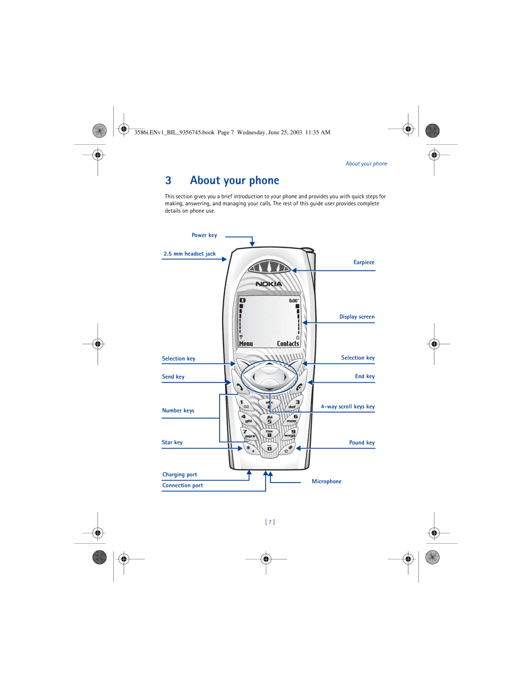 Nokia 3586I manual About your phone 