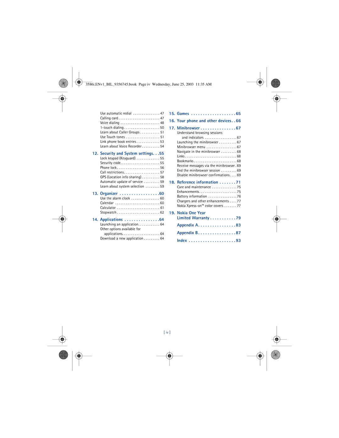 Nokia 3586I manual Security and System settings, Understand browsing sessions 