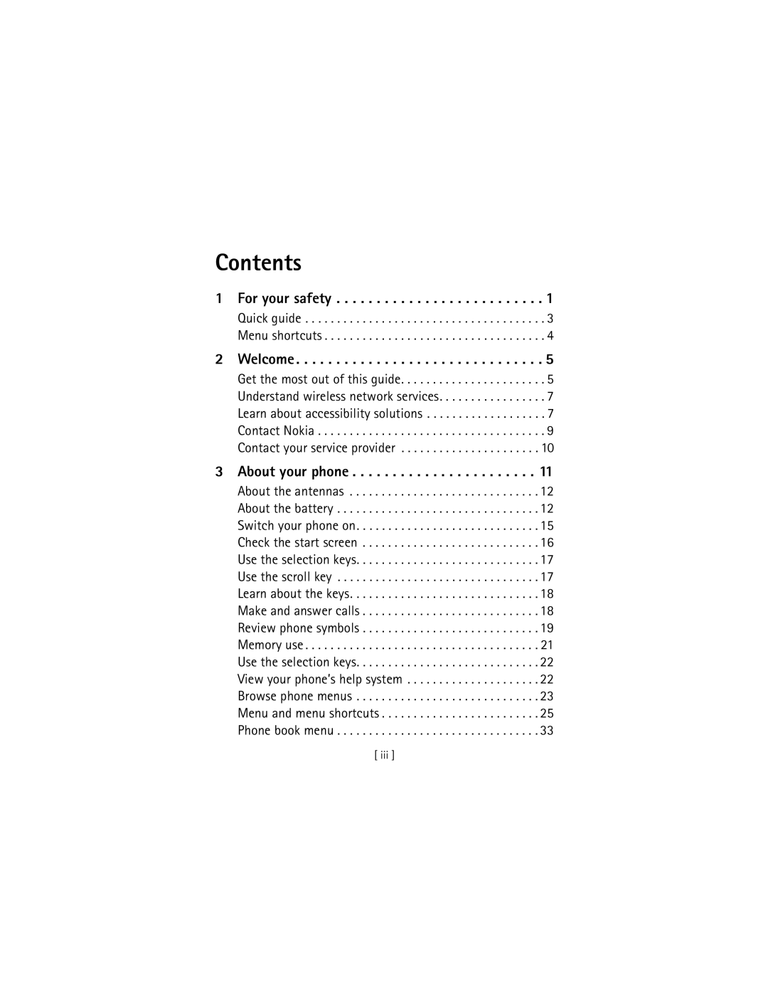 Nokia 3586I manual Contents 