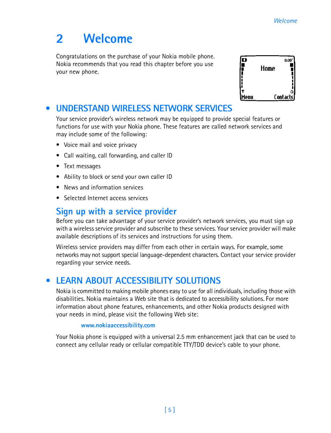 Nokia 3589i manual Welcome, Understand Wireless Network Services, Sign up with a service provider 