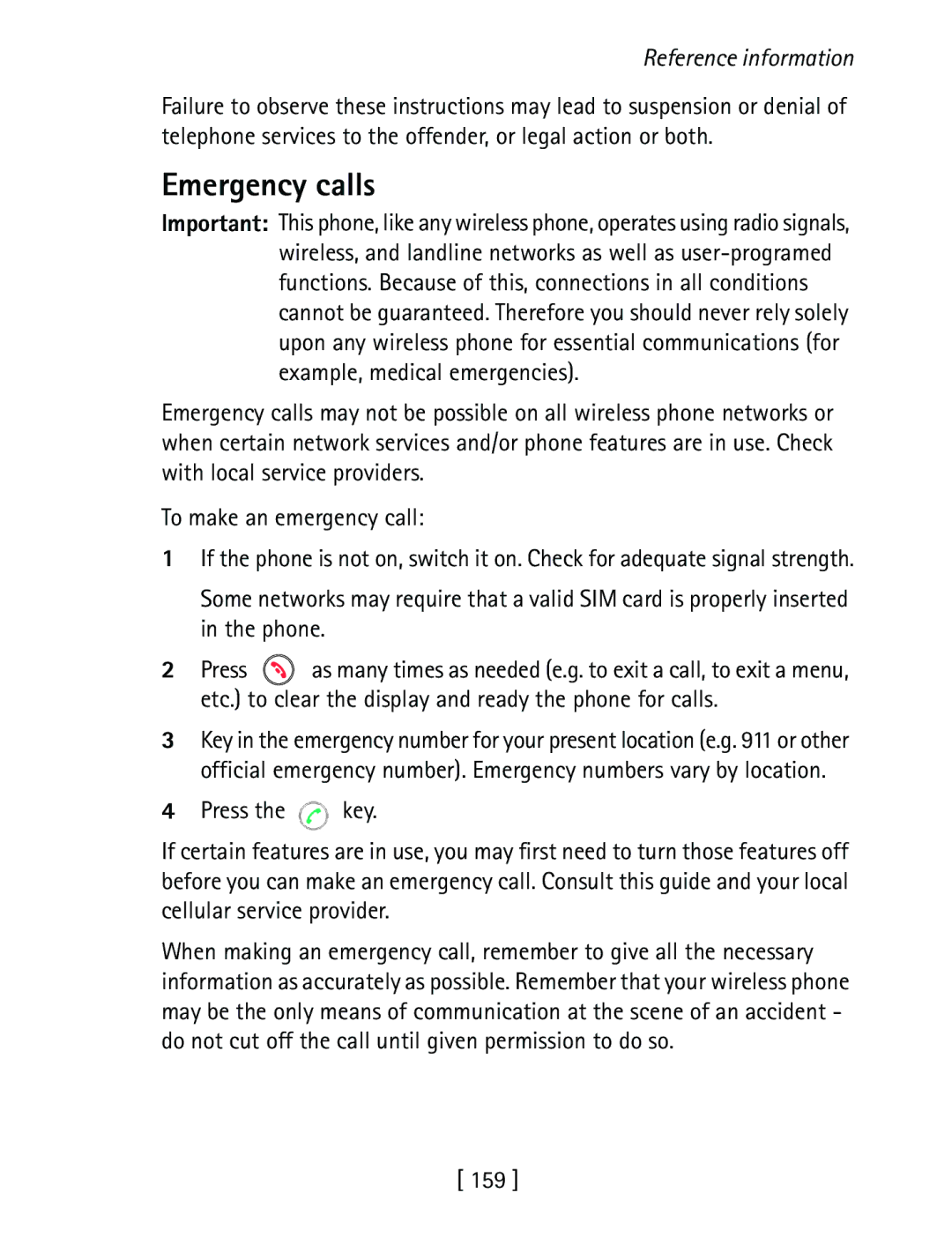 Nokia 3600 specifications Emergency calls, 159 