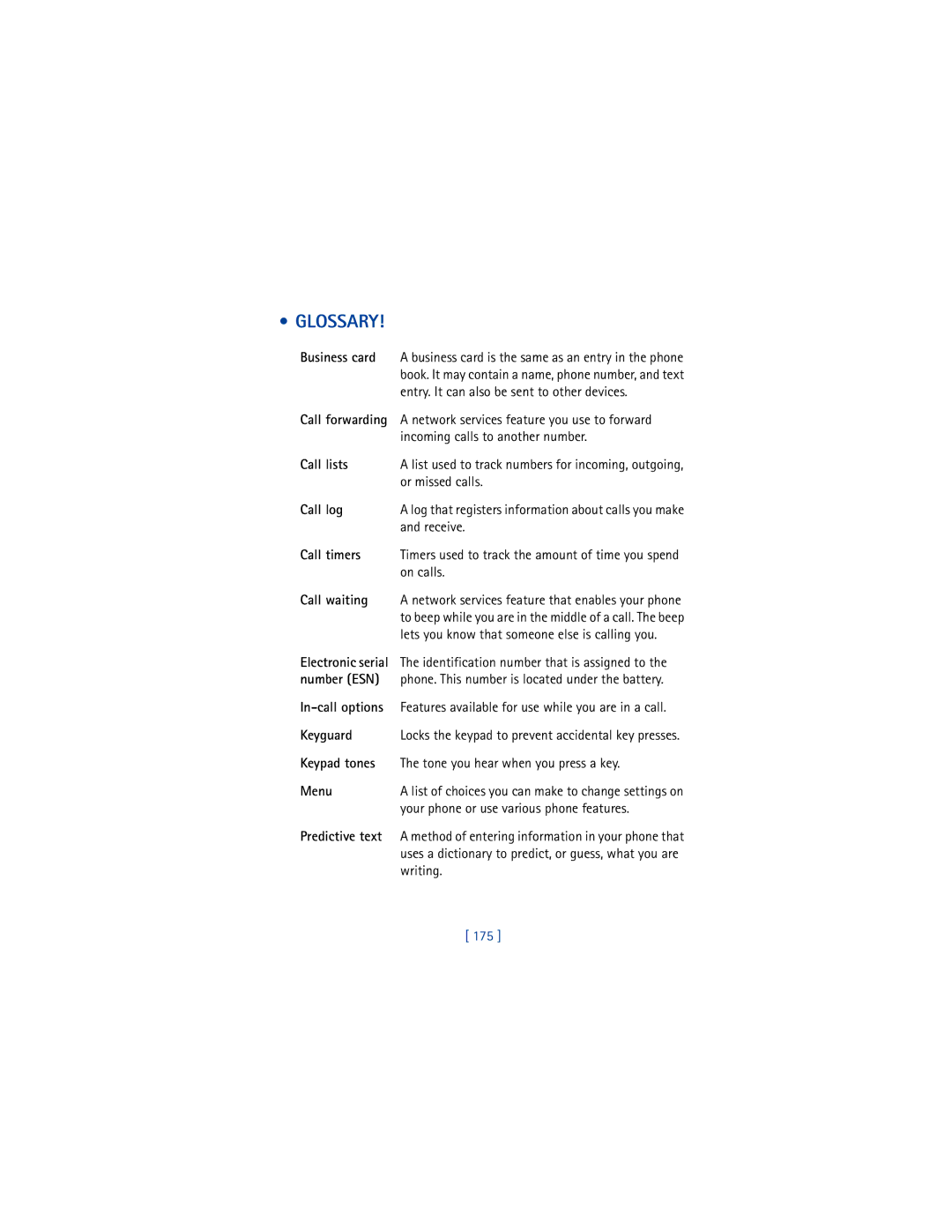 Nokia 3650 manual Glossary 