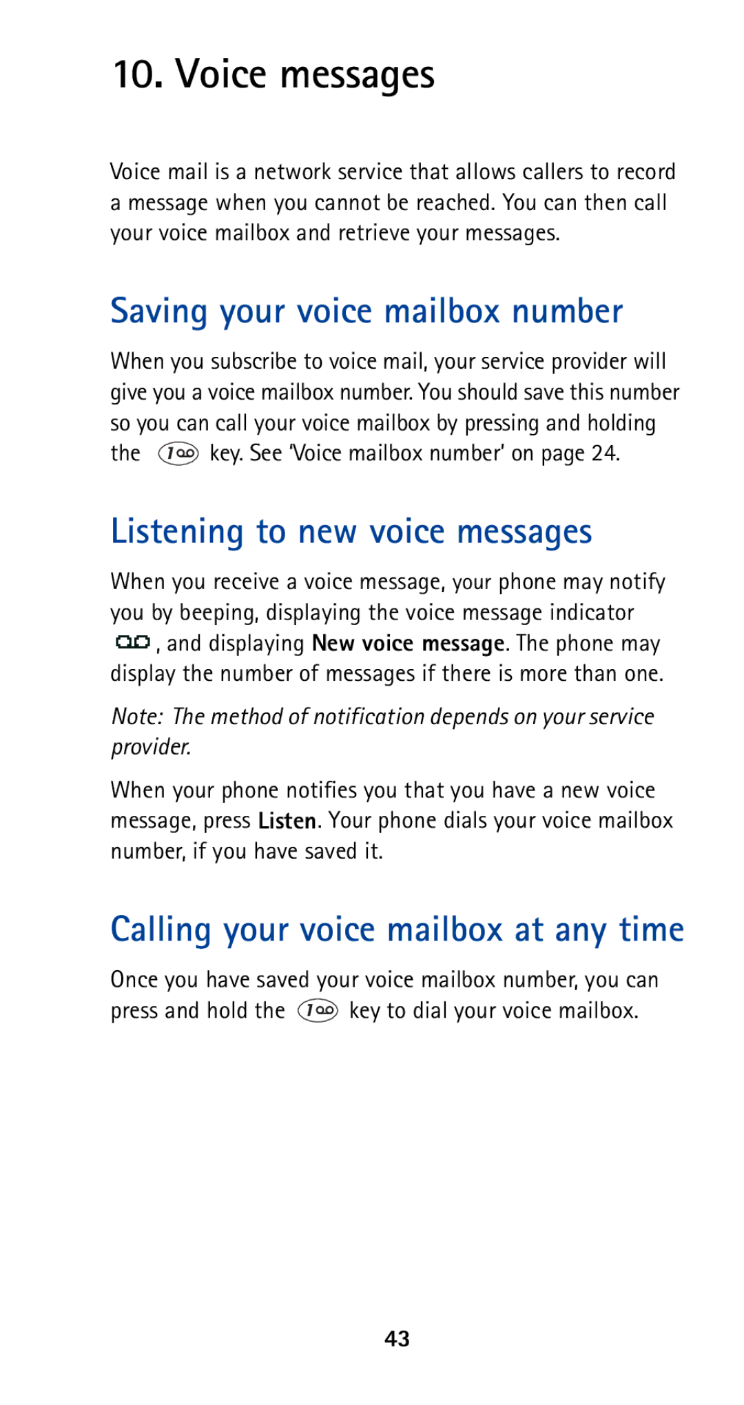 Nokia 5120i owner manual Voice messages, Saving your voice mailbox number, Listening to new voice messages 