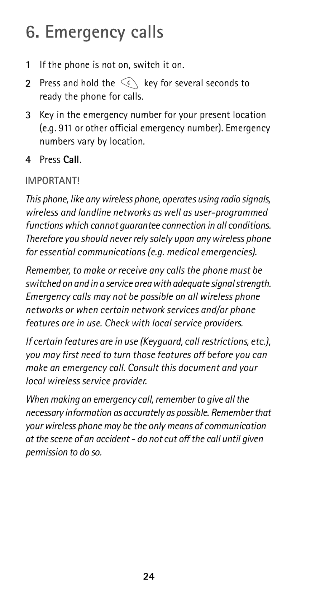 Nokia 5125 manual Emergency calls 