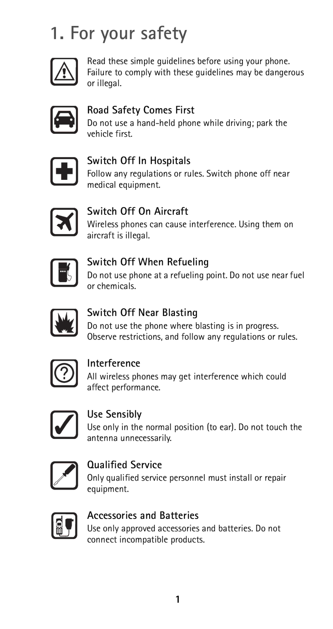 Nokia 5125 manual For your safety, Switch Off Near Blasting 