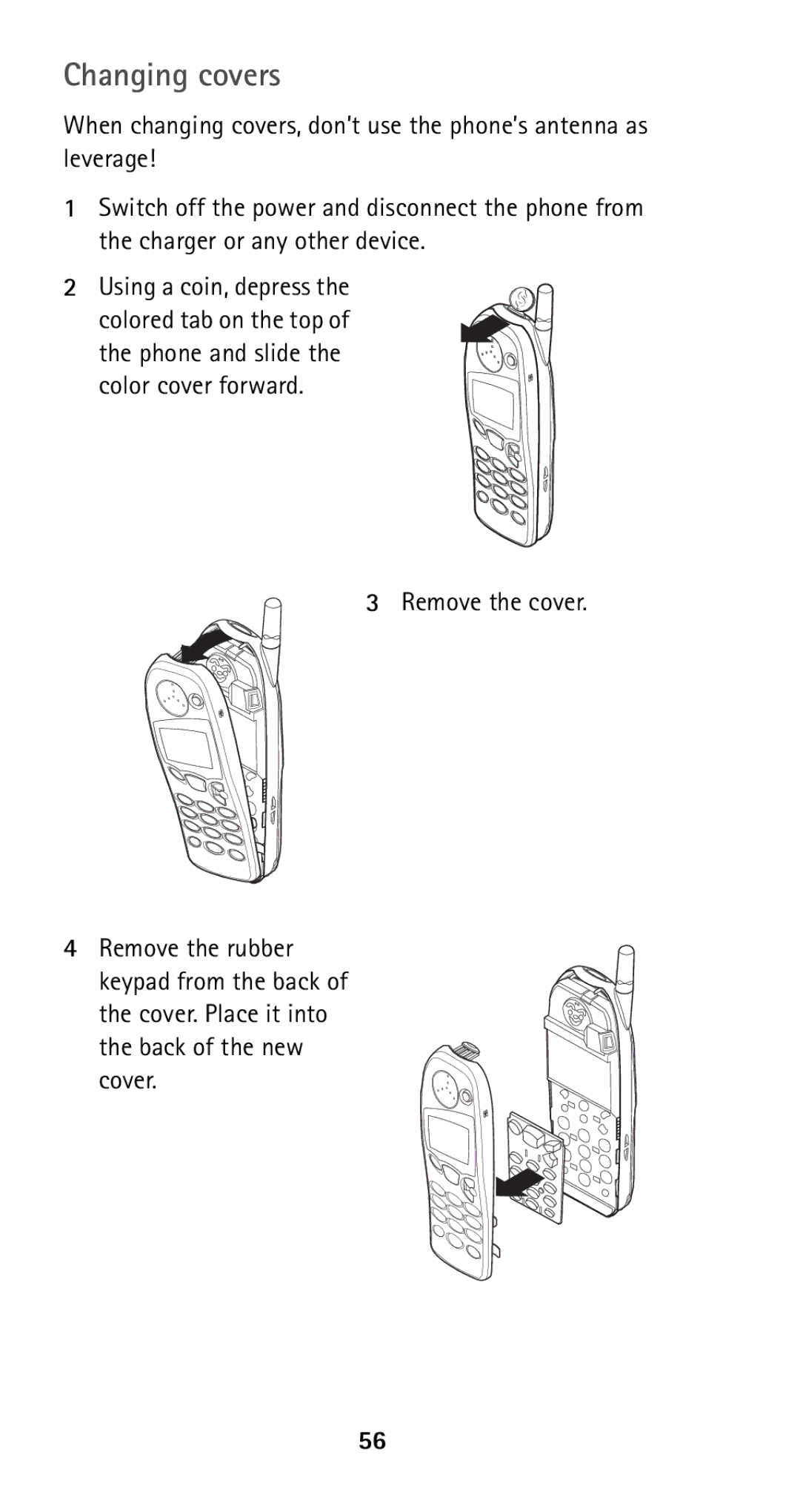 Nokia 5160 owner manual Changing covers 