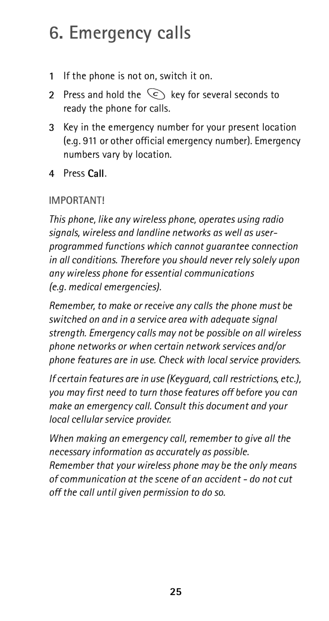 Nokia 5160i manual Emergency calls, Medical emergencies 