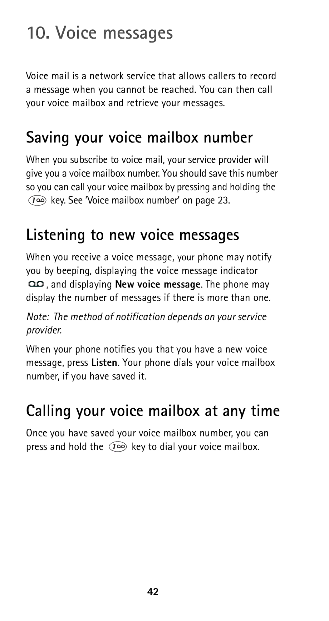 Nokia 5160i manual Voice messages, Saving your voice mailbox number, Listening to new voice messages 