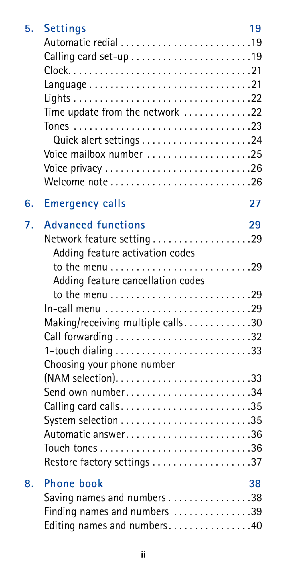 Nokia 5165 manual Settings 