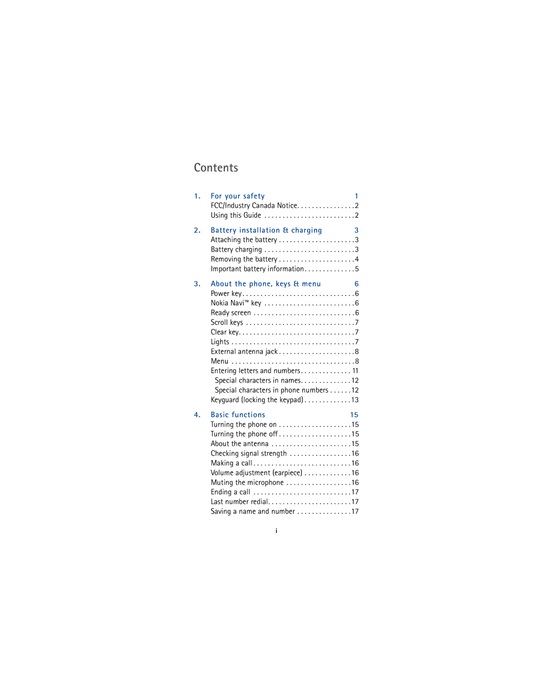 Nokia 5170 owner manual Contents 