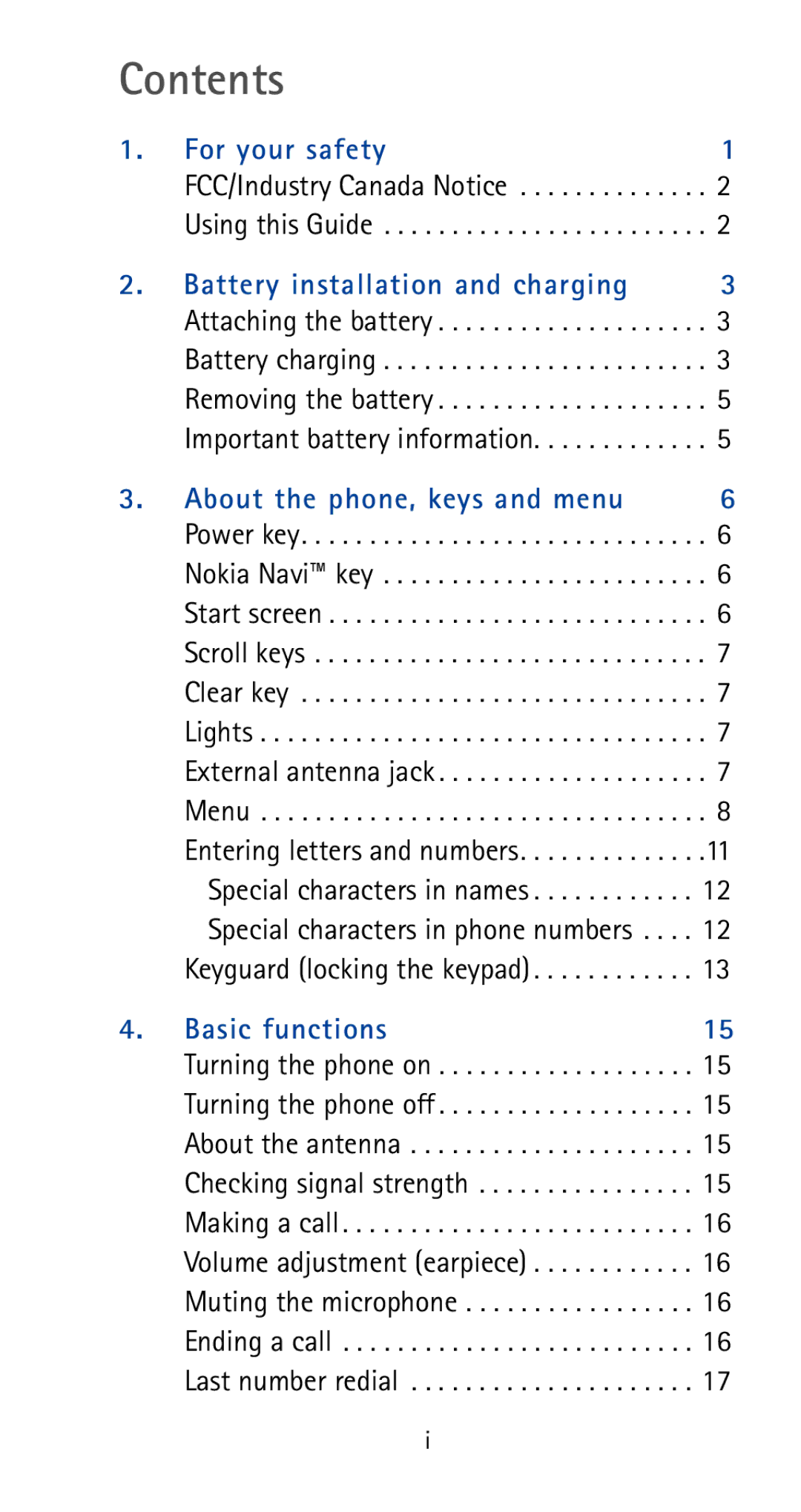 Nokia 5170i manual Contents 