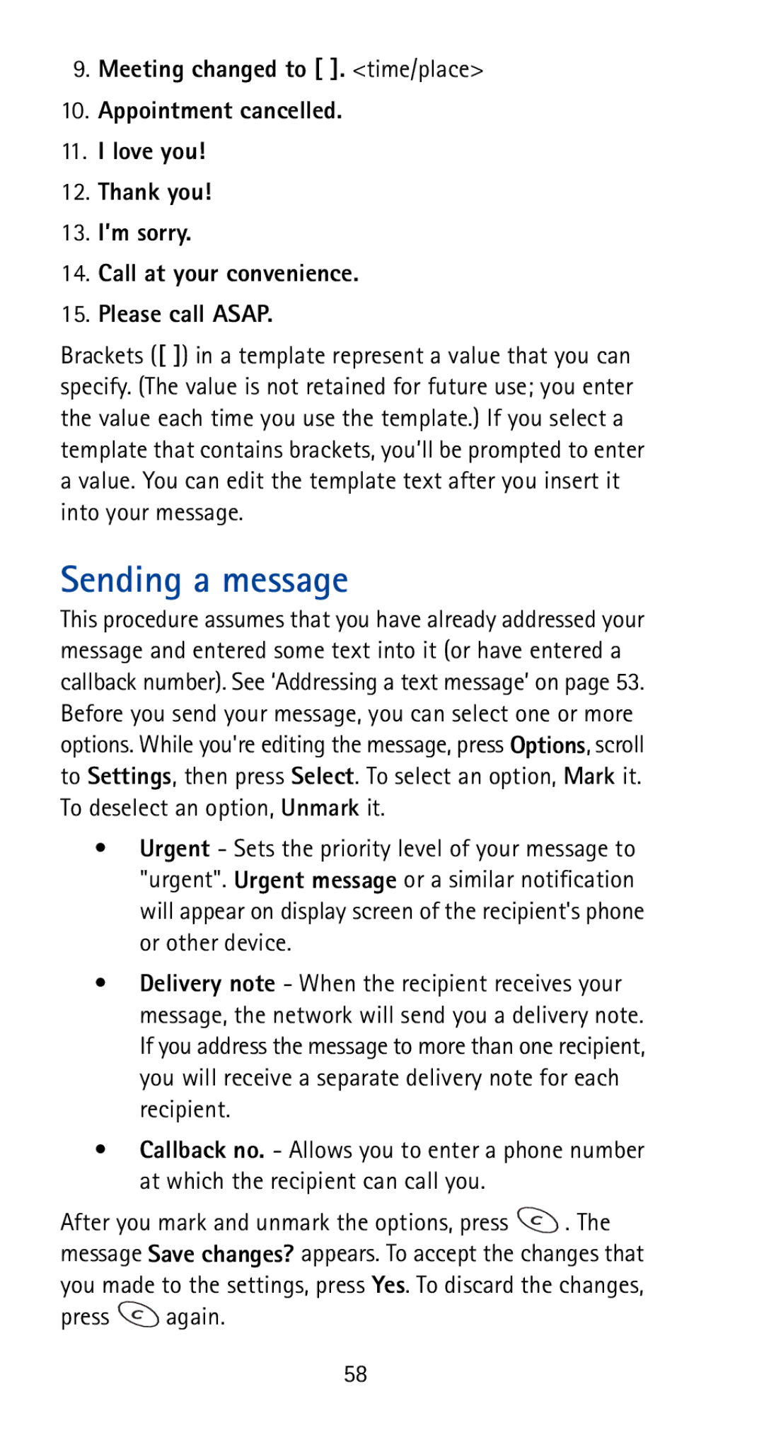 Nokia 5170i manual Sending a message, Press again 