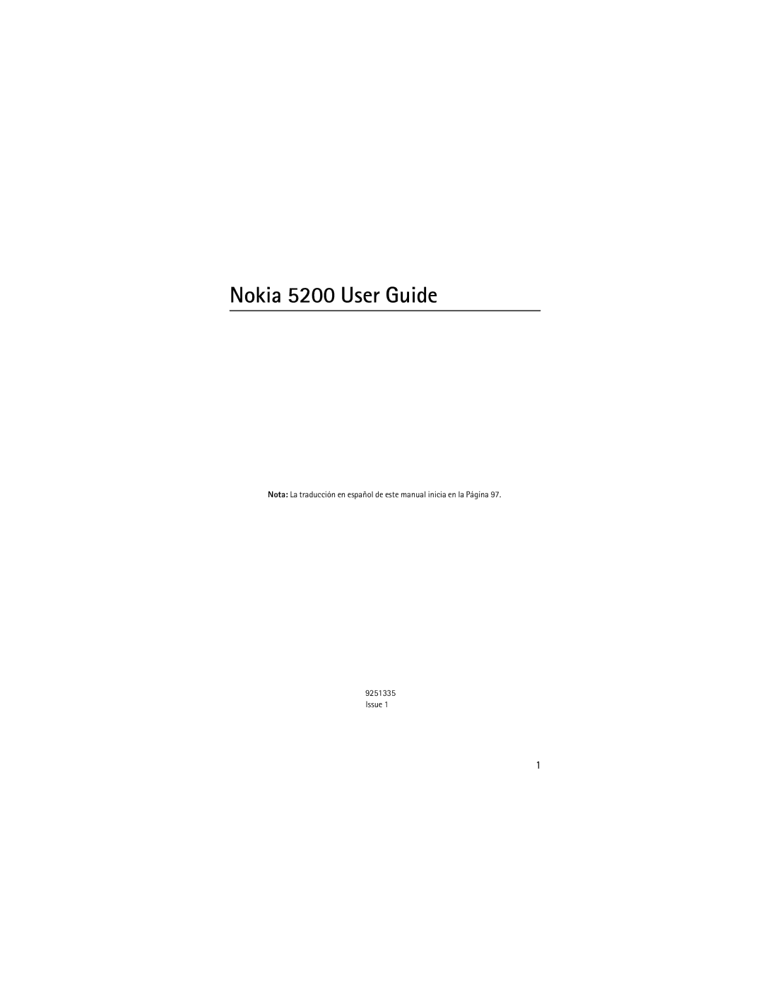 Nokia manual Nokia 5200 User Guide 