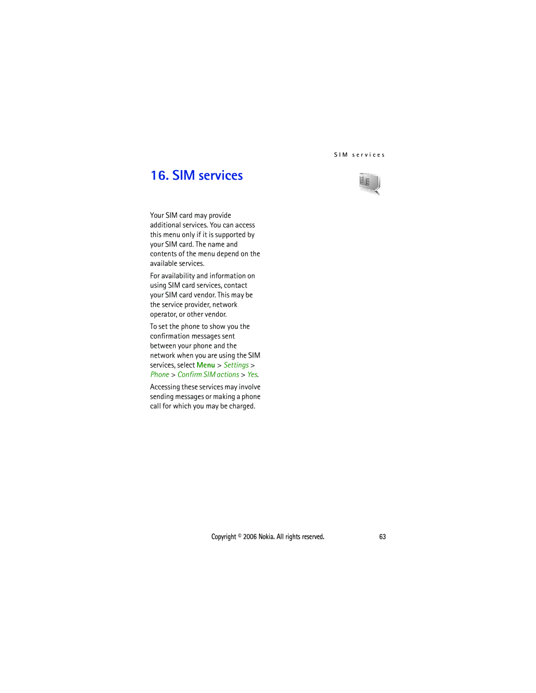 Nokia 5300 manual SIM services 