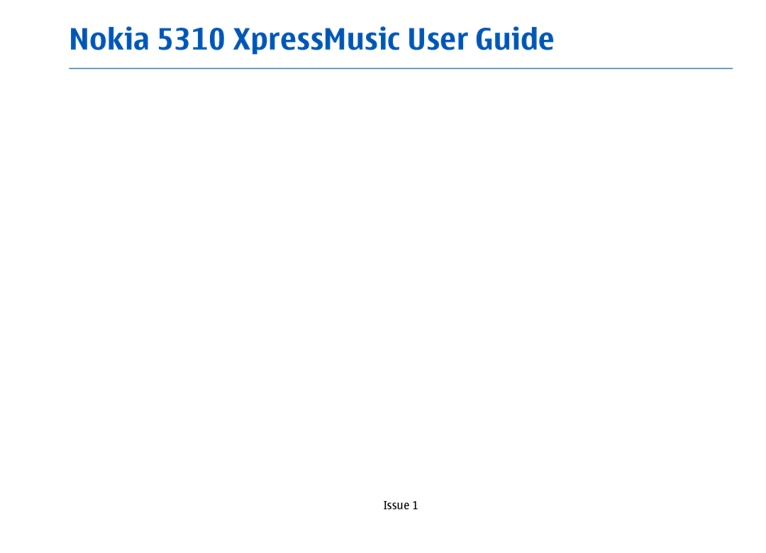 Nokia manual Nokia 5310 XpressMusic User Guide 