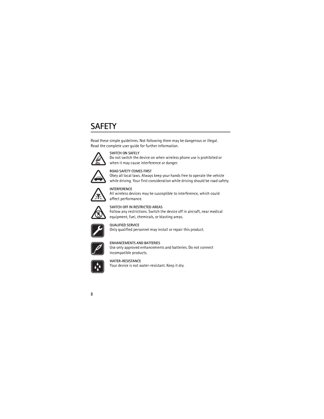 Nokia 5320 manual Safety 