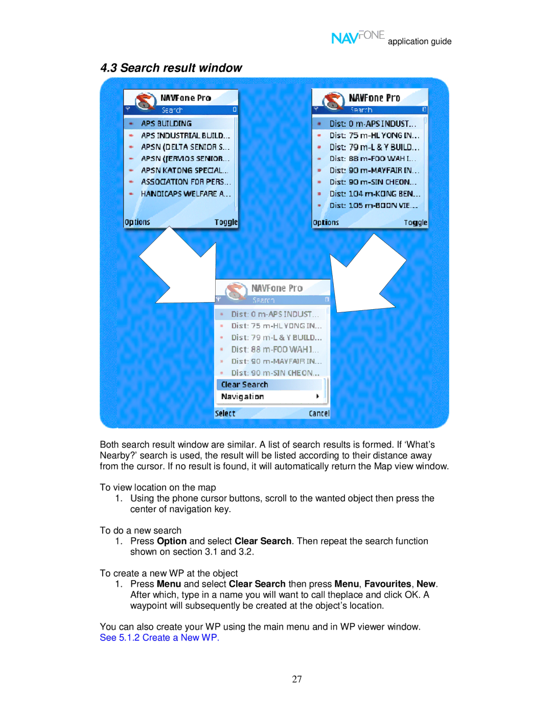 Nokia 60 user manual Search result window 