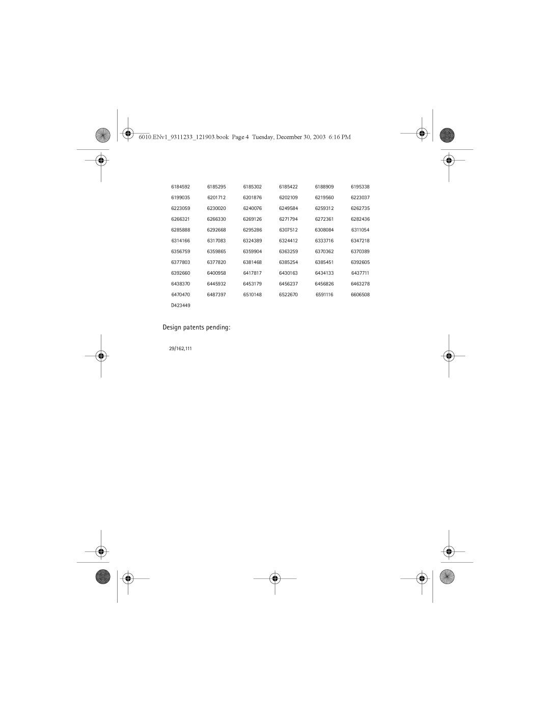 Nokia 6010 manual Design patents pending 