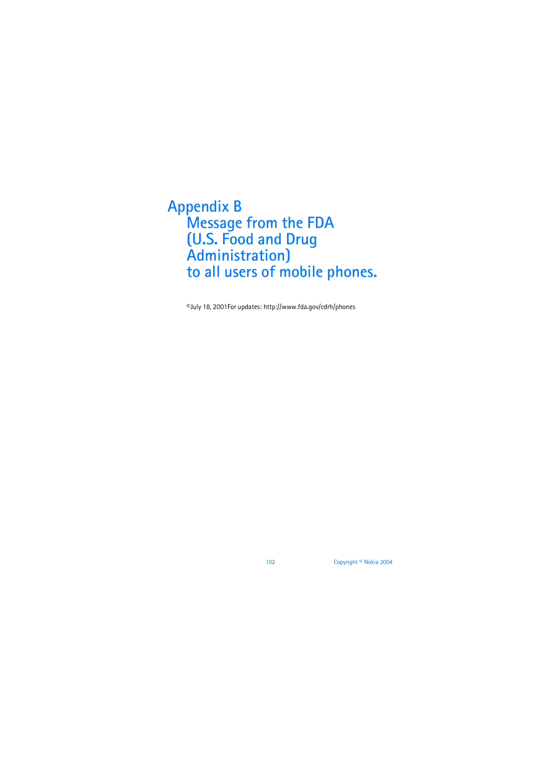 Nokia 6019i warranty Appendix B 