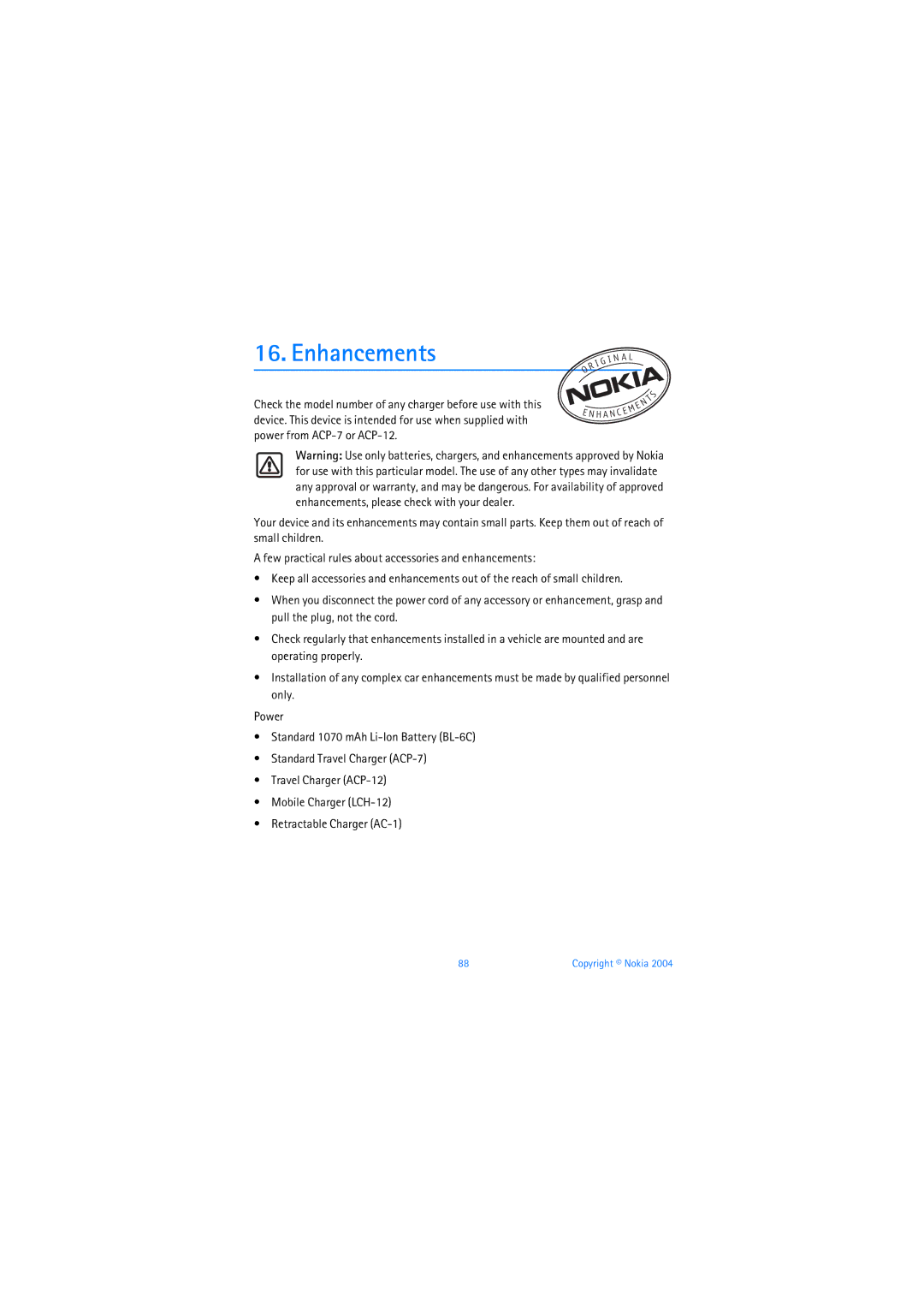 Nokia 6019i warranty Enhancements 