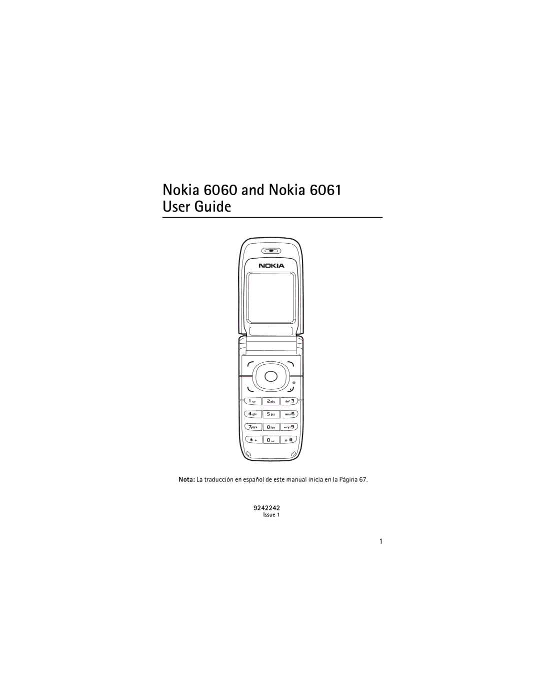 Nokia manual Nokia 6060 and Nokia 6061 User Guide 