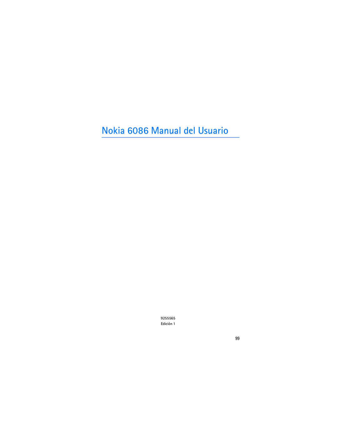 Nokia 6086i manual Nokia 6086 Manual del Usuario 