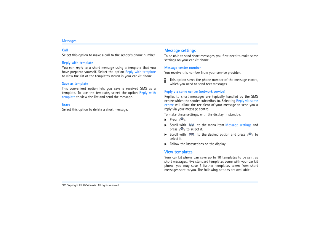 Nokia 610 manual Message settings, View templates 