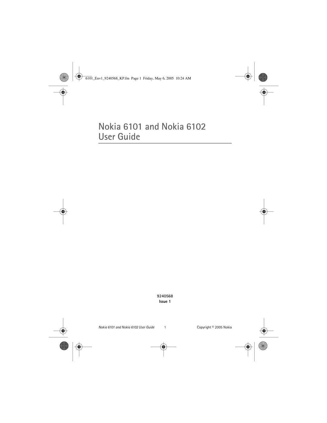 Nokia manual Nokia 6101 and Nokia 6102 User Guide 