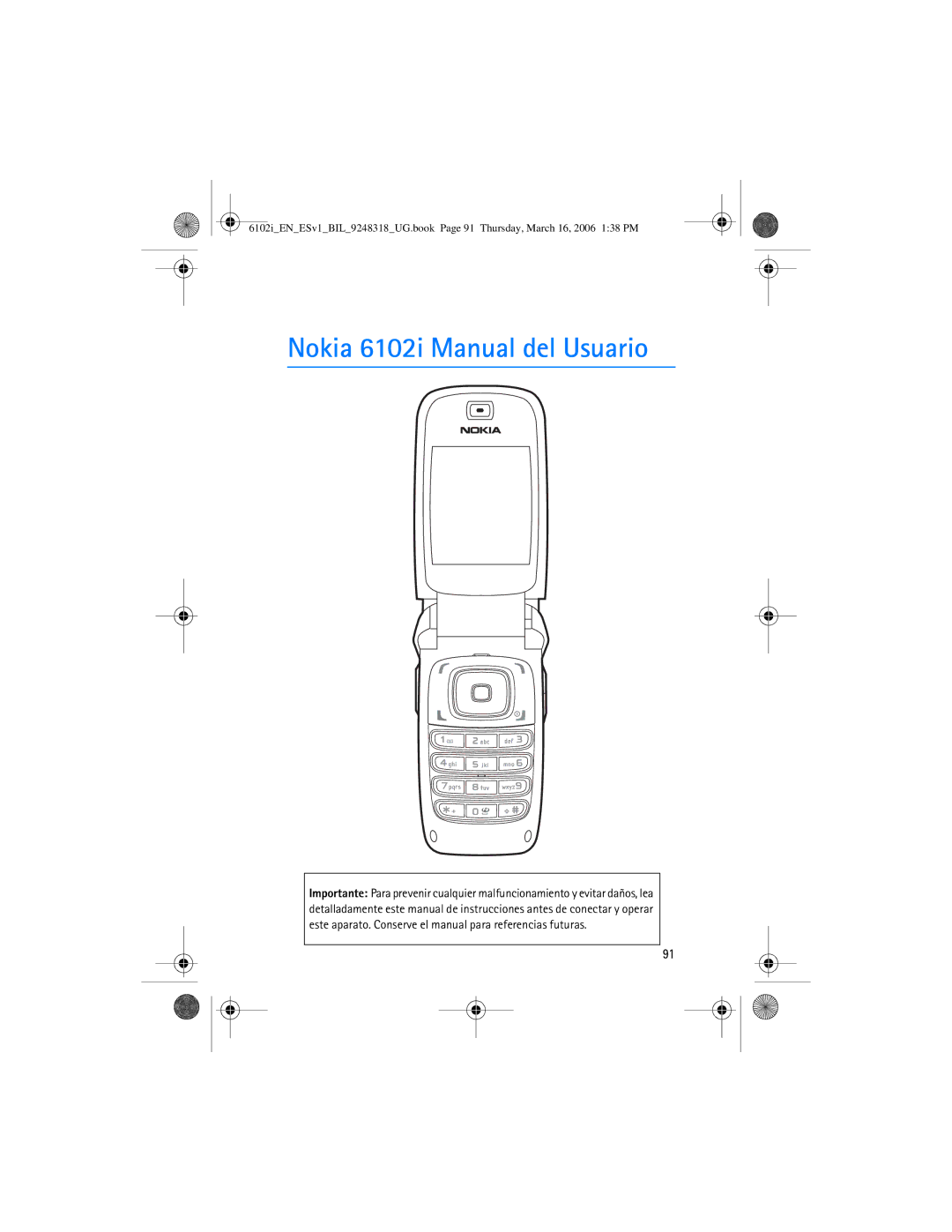 Nokia manual Nokia 6102i Manual del Usuario 