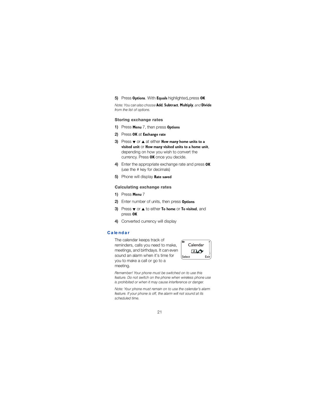 Nokia 6120 owner manual Press 2SWLRQV. With Txdov highlighted/ press, Storing exchange rates, Calculating exchange rates 