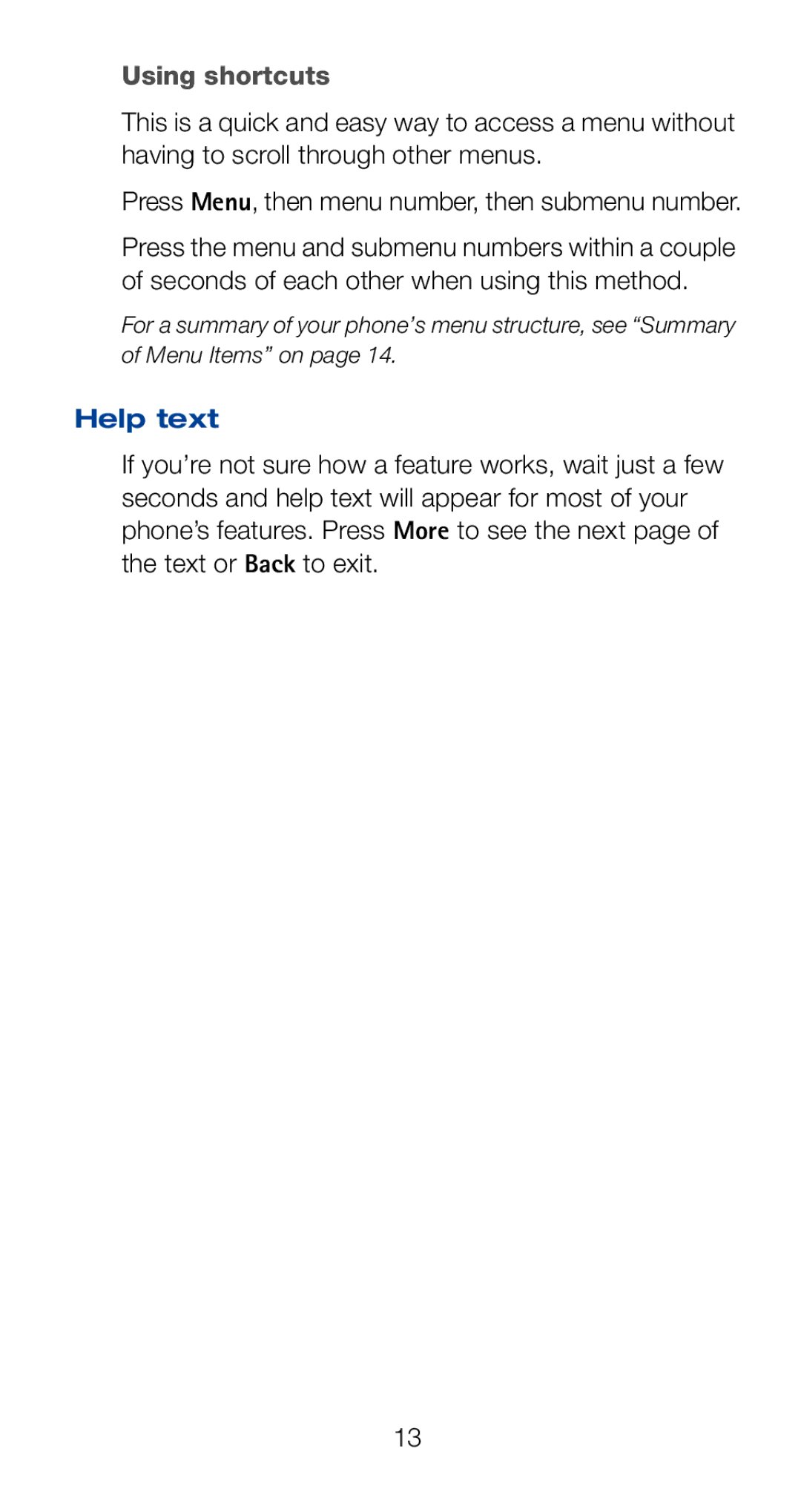 Nokia 6120i owner manual Using shortcuts, Help text 