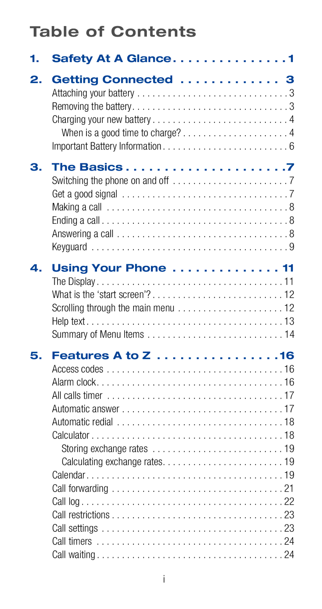 Nokia 6120i owner manual Table of Contents 