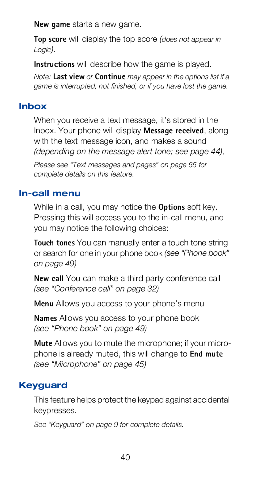 Nokia 6120i owner manual Inbox, In-call menu 