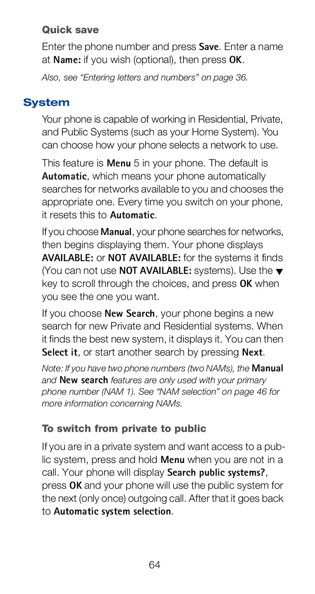 Nokia 6120i owner manual Quick save, To switch from private to public 