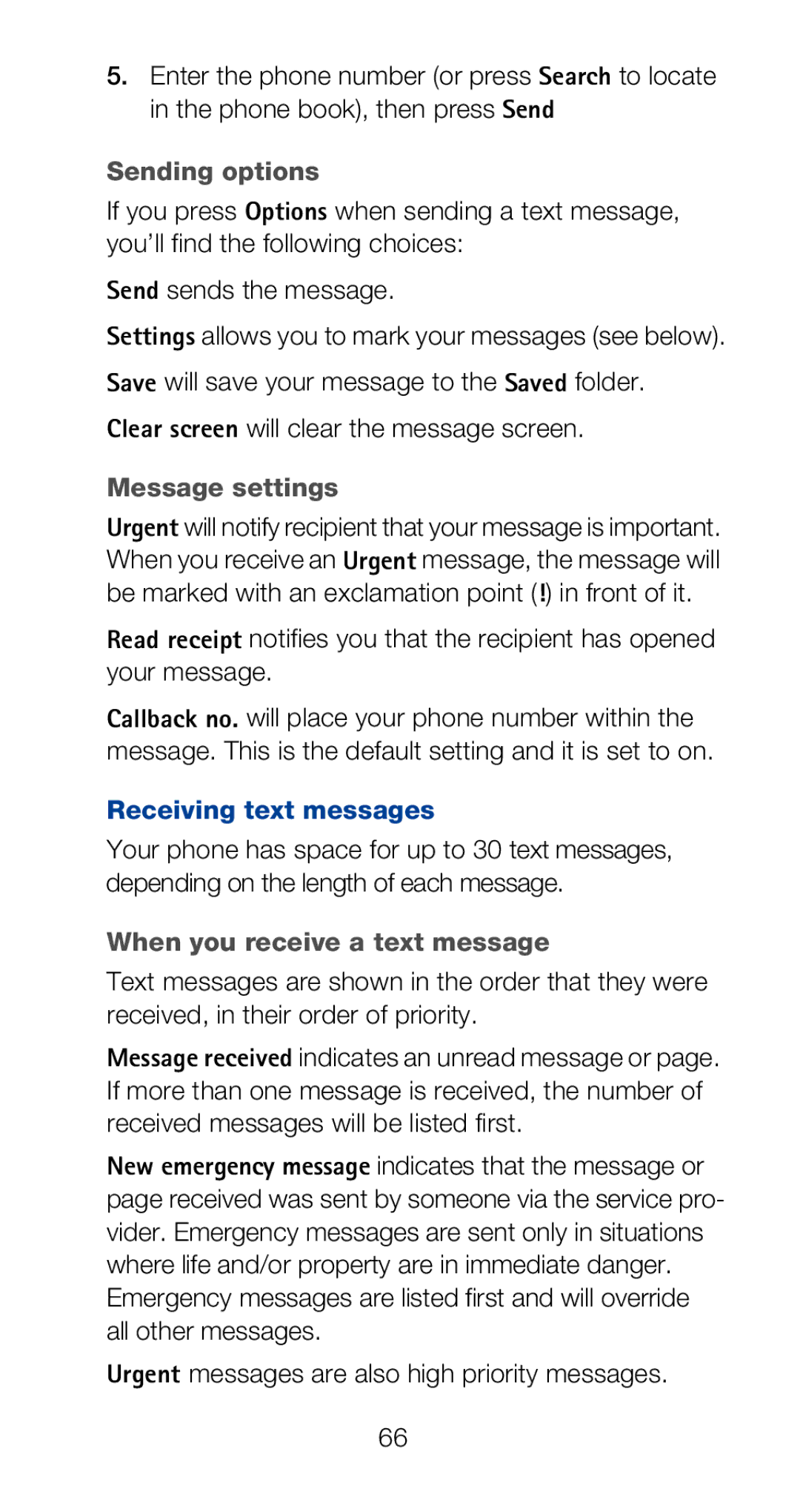 Nokia 6120i owner manual Sending options, Message settings, Receiving text messages, When you receive a text message 