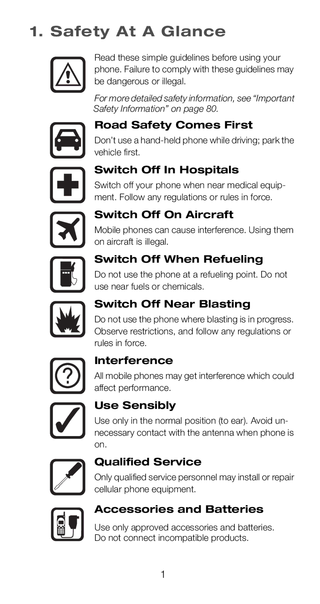 Nokia 6120i owner manual Safety At a Glance 