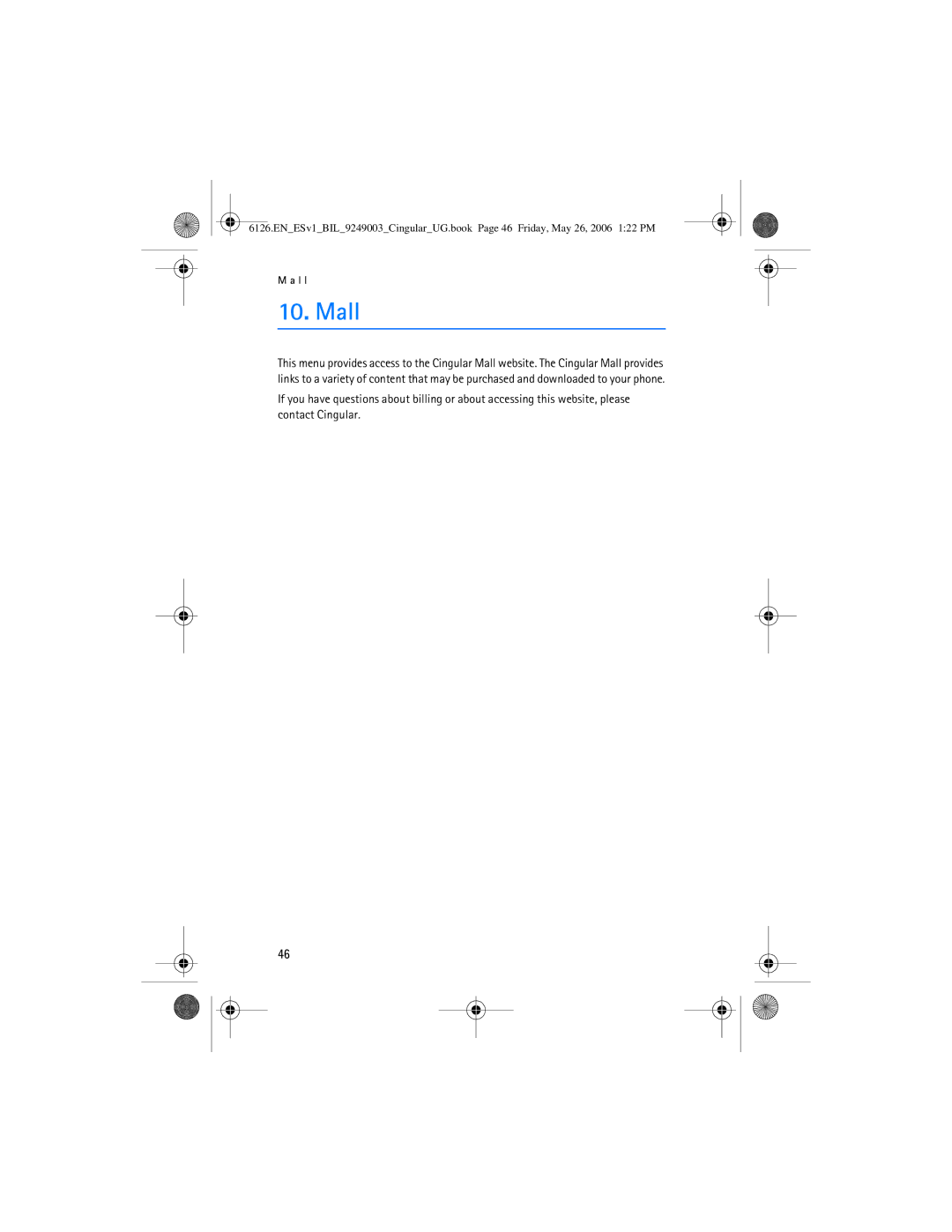 Nokia 6126 manual Mall 