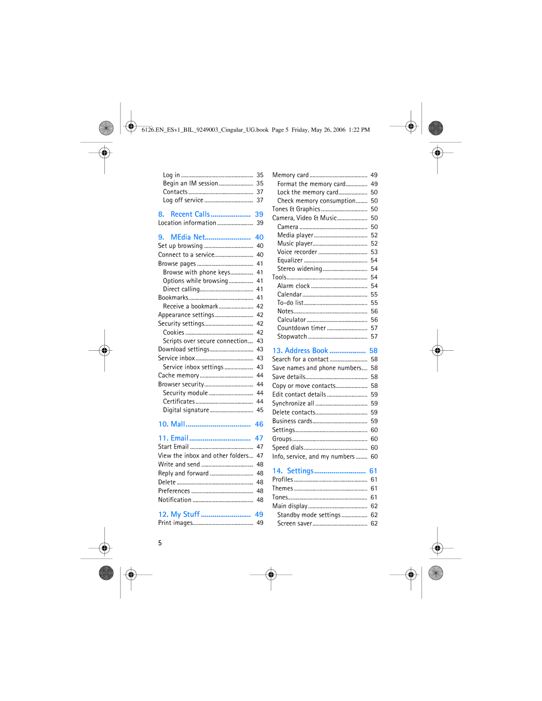 Nokia 6126 manual Mall 