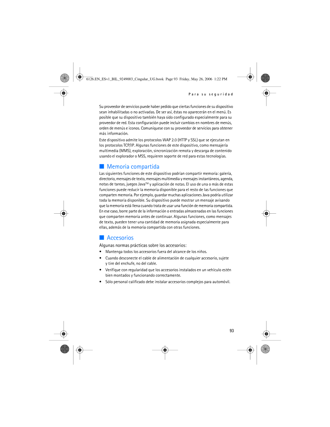 Nokia 6126 manual Memoria compartida 