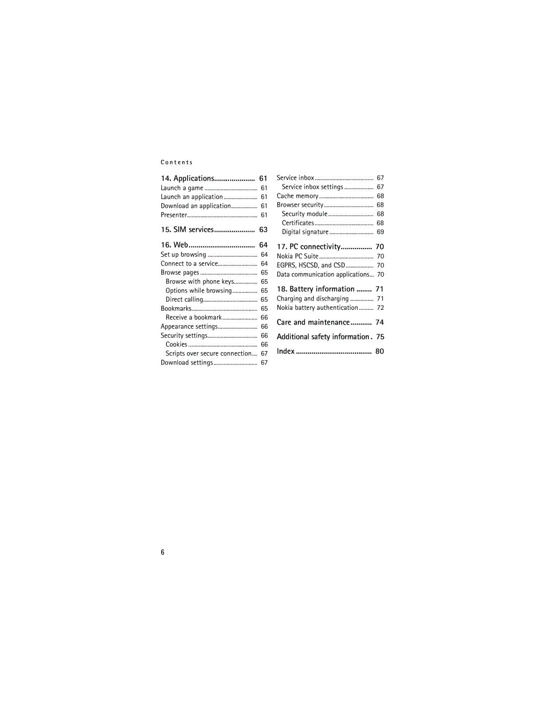 Nokia 6133 manual Additional safety information, Web 