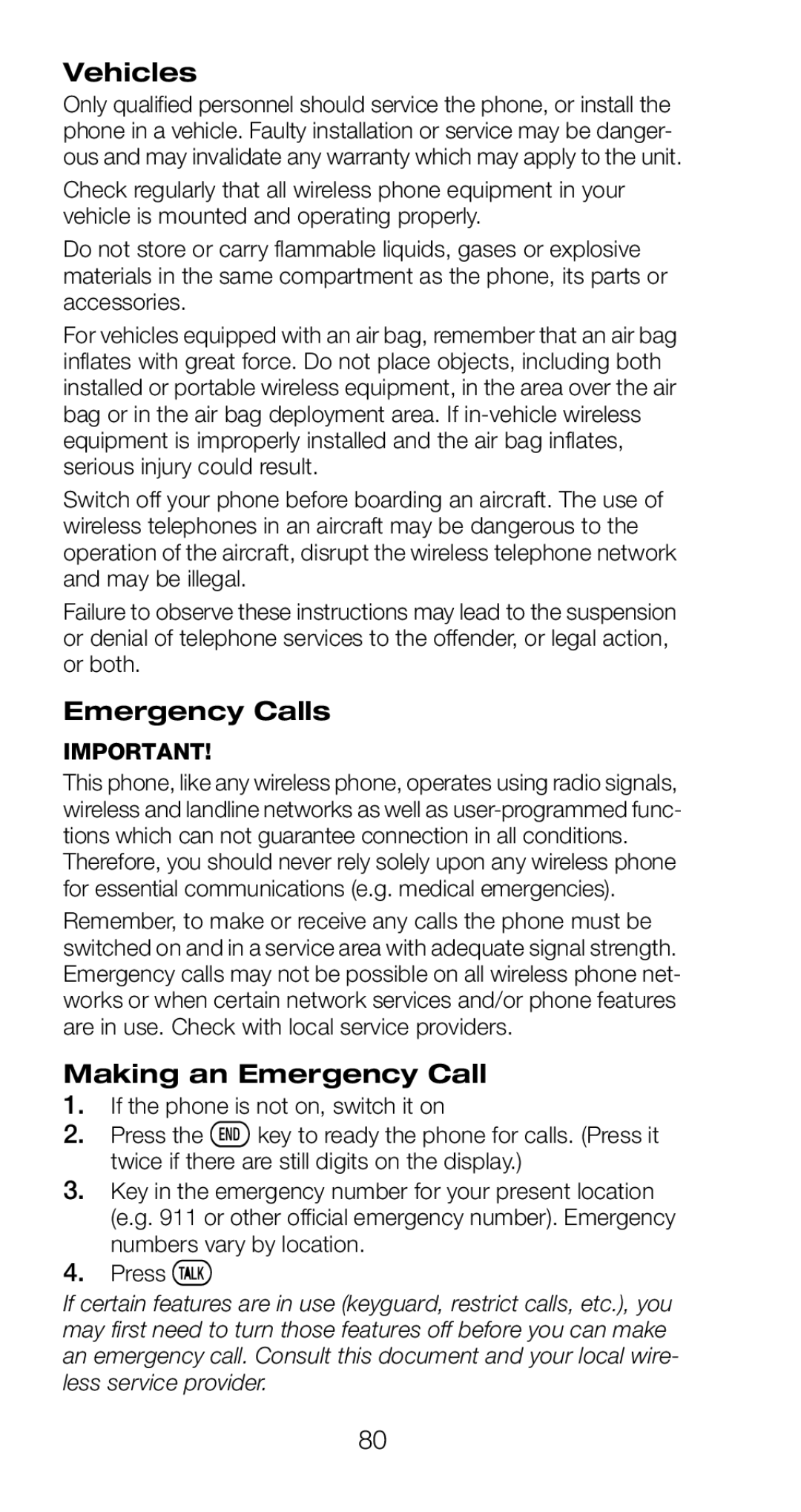 Nokia 6160 manual Vehicles, Making an Emergency Call 