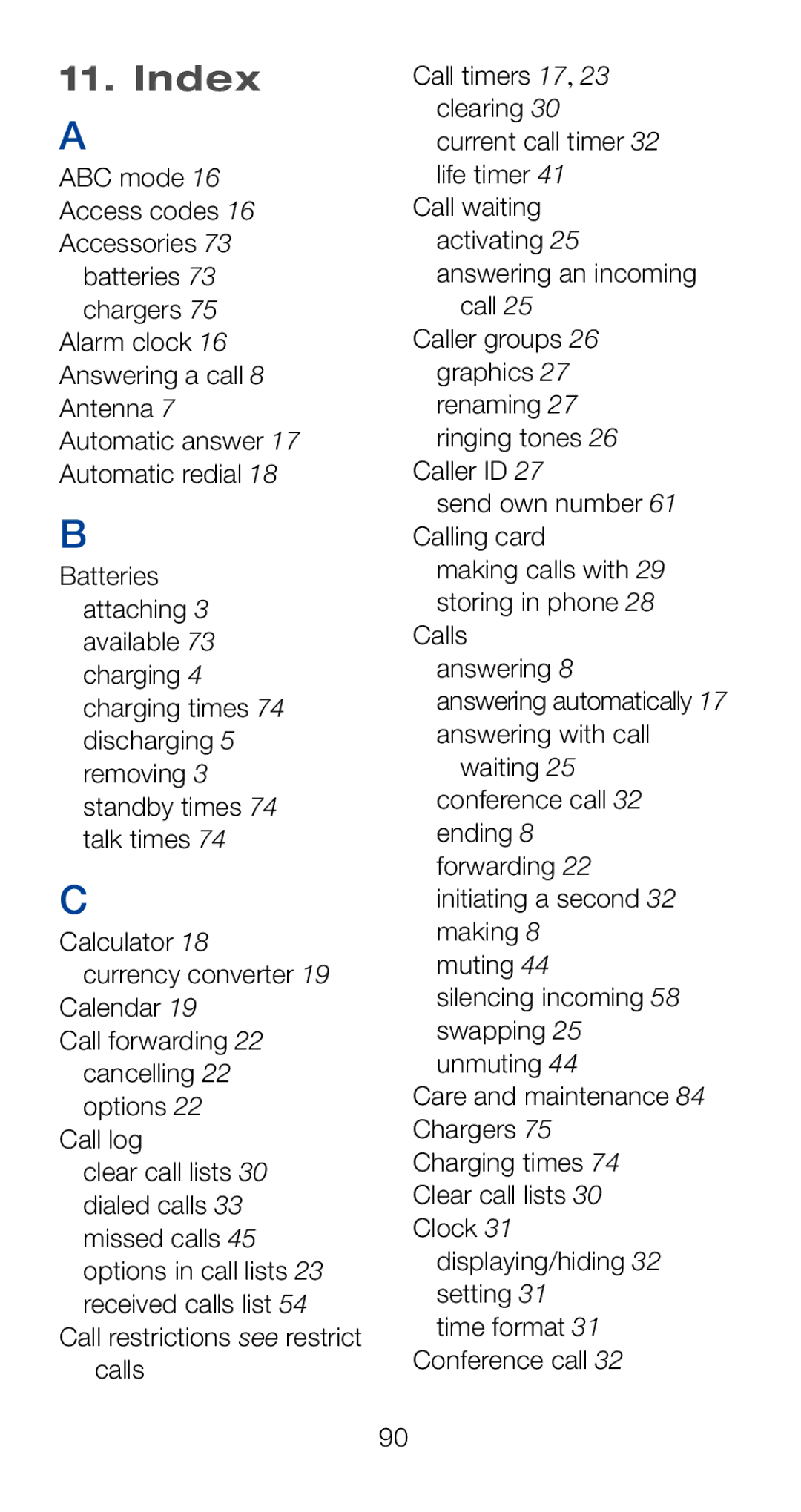 Nokia 6160i owner manual Index 