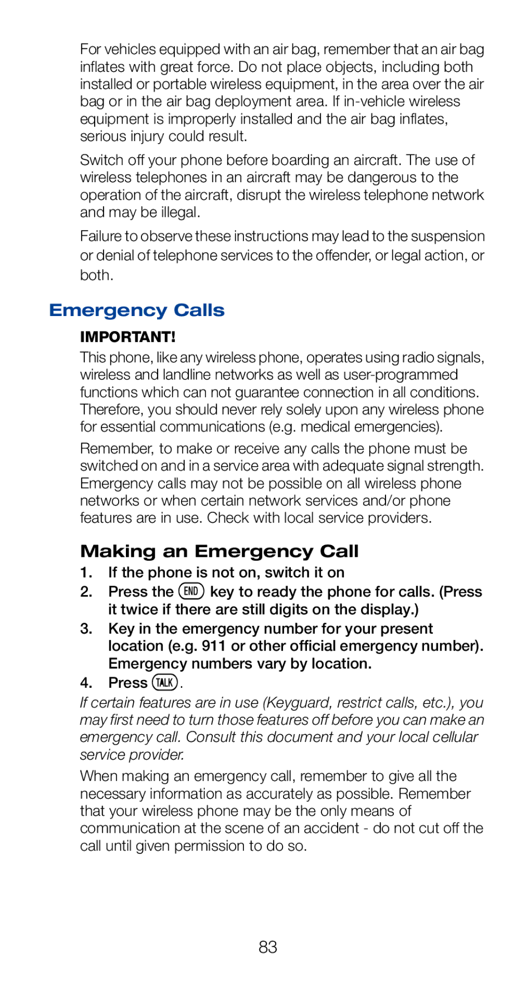 Nokia 6161i owner manual Emergency Calls, Making an Emergency Call 
